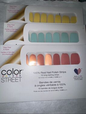 Color Street Nail Polish Strips Cannes It Chilladelphia, Belgian Buttercup 3 NIP
